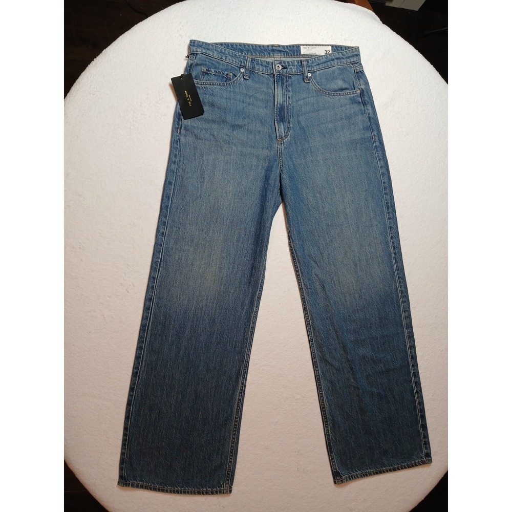 NWT Rag & Bone High Rise Wide Leg Jeans Size 32 Medium Wash Denim Premium